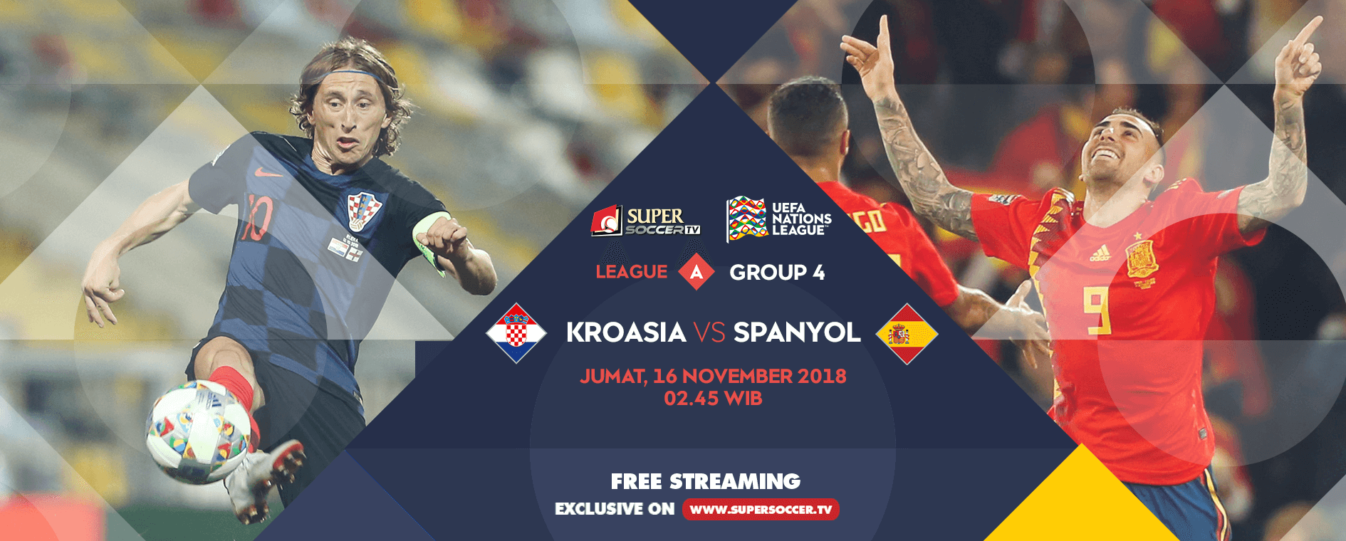Jadwal pertandingan Kroasia vs Spanyol